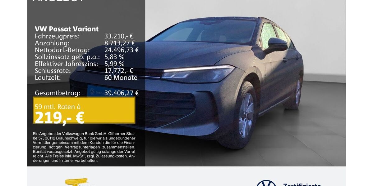 VW Passat Variant 4.999 km 33.210 &euro; Castrop-Rauxel 44575